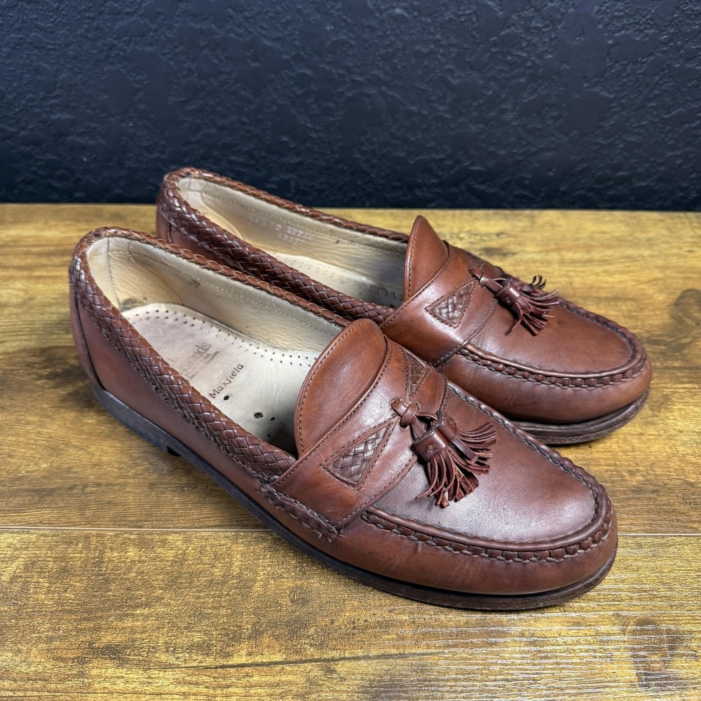 Allen Edmonds Maxfield 47716 Brown Leather Tassel Loafers Mens 11 D